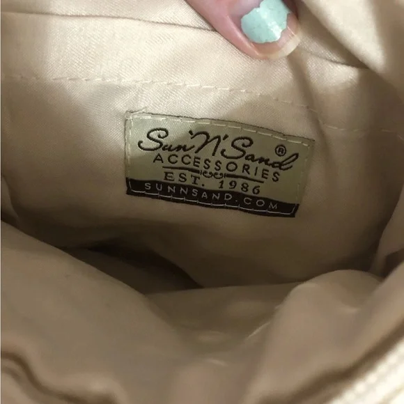 Sun N Sand Macrame Fringe Crossbody Bag Beaded Beachy Boho - Picture 5 of 6